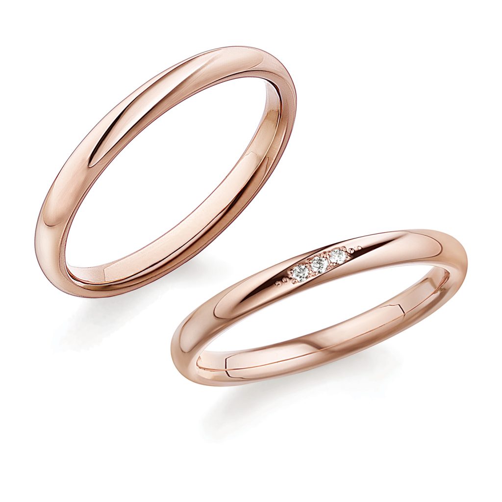 プチマリエ新作発売 チョコレートを思わせるショコラピンクゴールド 鍛造の結婚指輪は日本製のbambi Jewelry バンビジュエリー